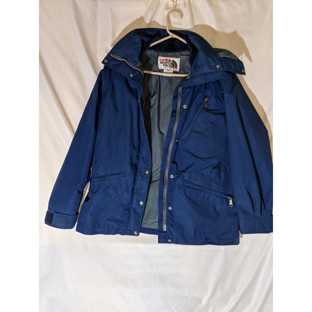 Vintage The North Face Jacket Women's Medium Gore Tex Hooded Navy Blue‎ USA